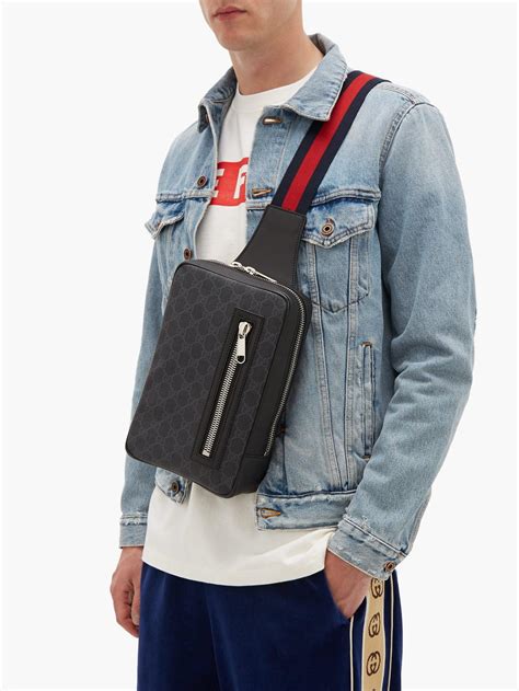 gucci mens black bag|men's Gucci crossbody bag sale.